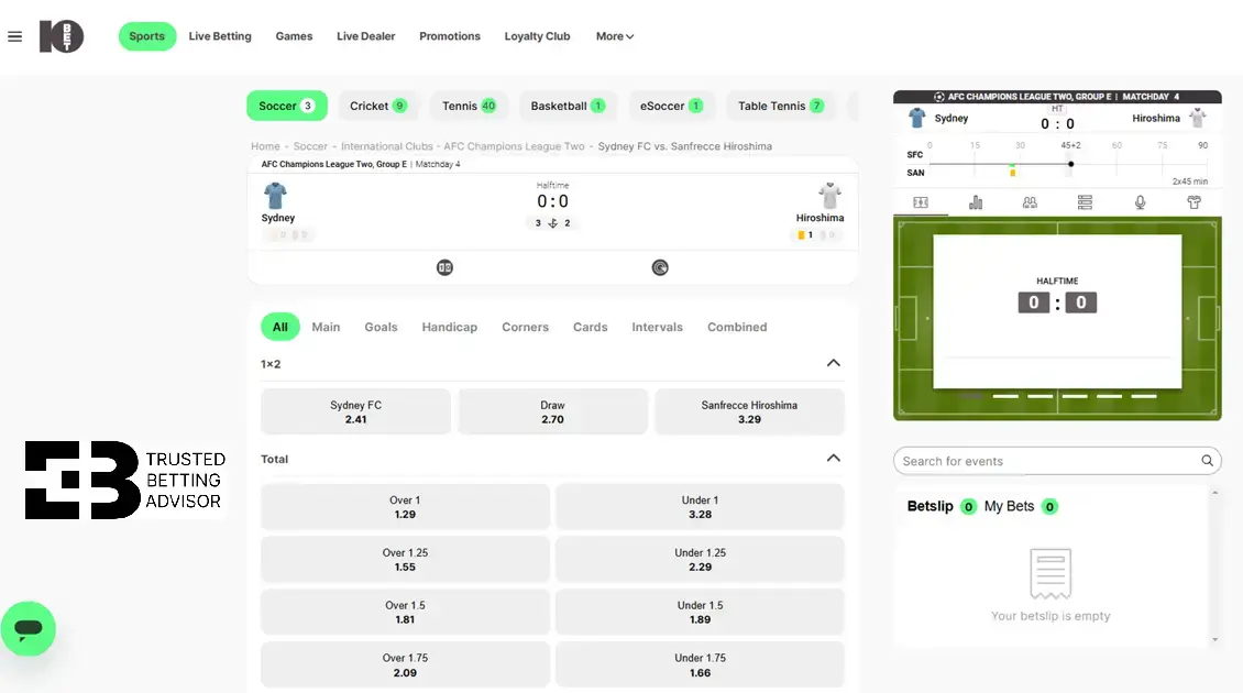 10Bet Sports Live Betting