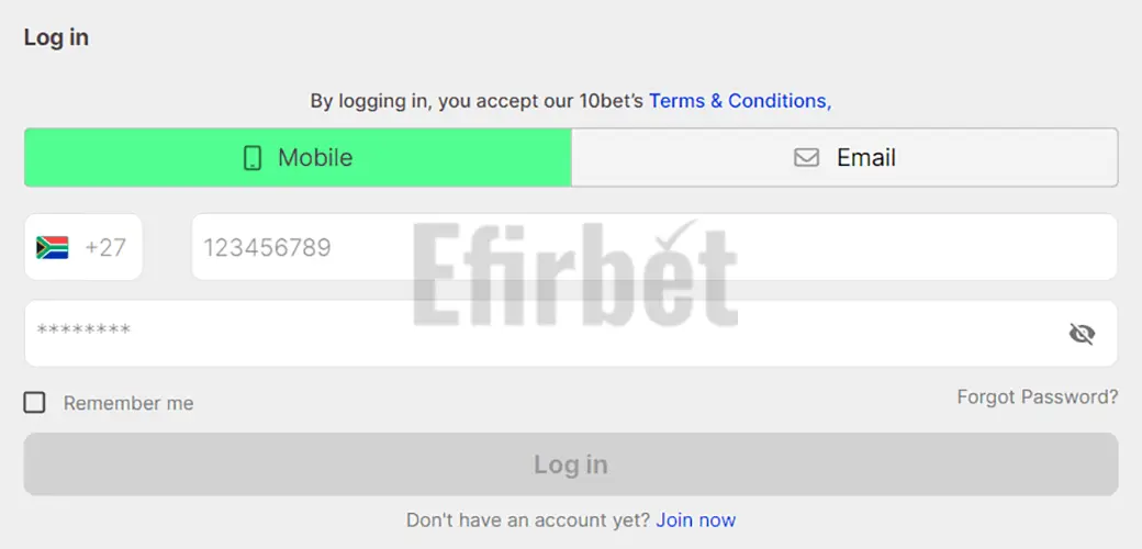 10bet South Africa Login