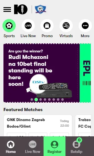 10bet mobile screenshot