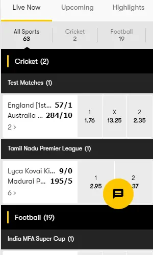 Screenshot of 10cric Mobile
