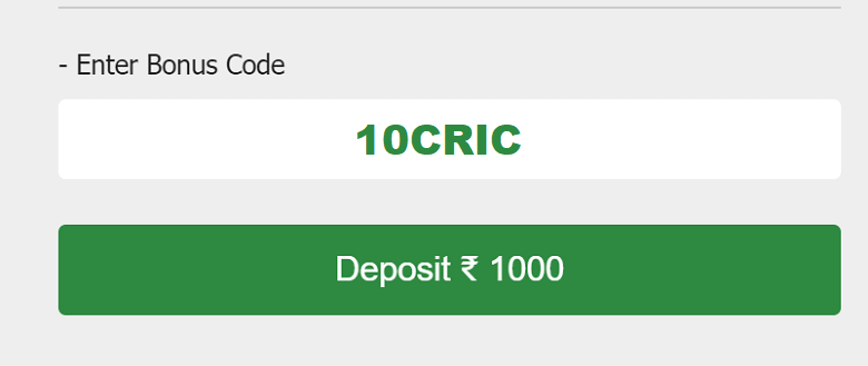 10Cric bonus code