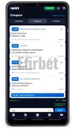 1Win Mobile App Betslip