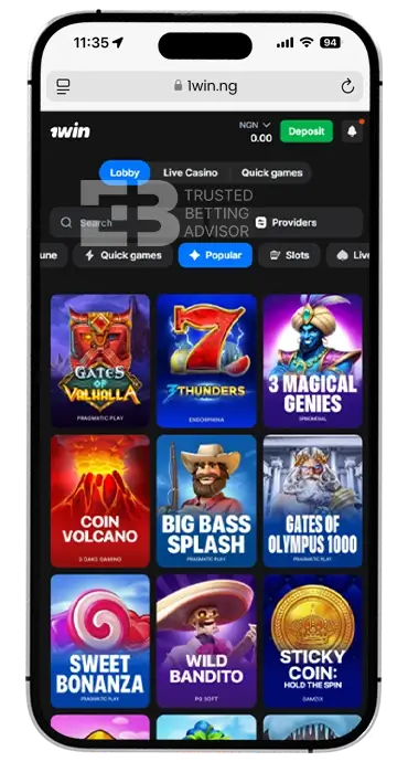 1Win App iOS Casino Games NG