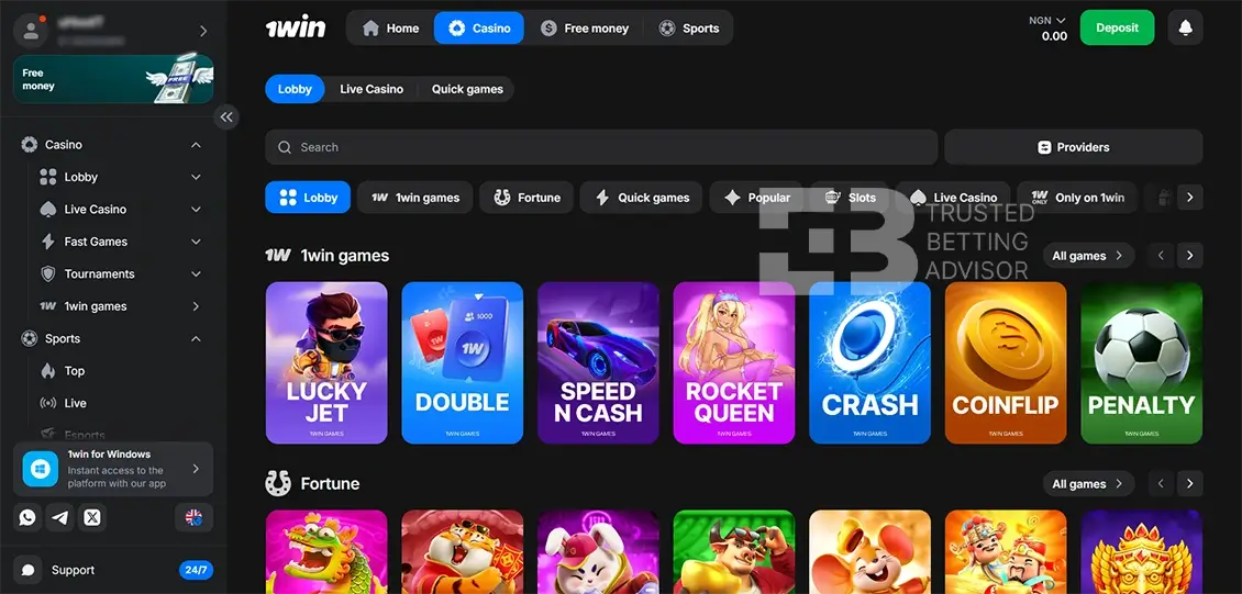 1Win Casino Games Nigeria