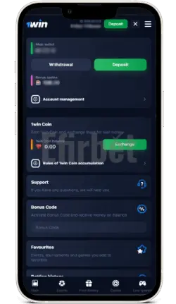 1Win iOS App Account Settings