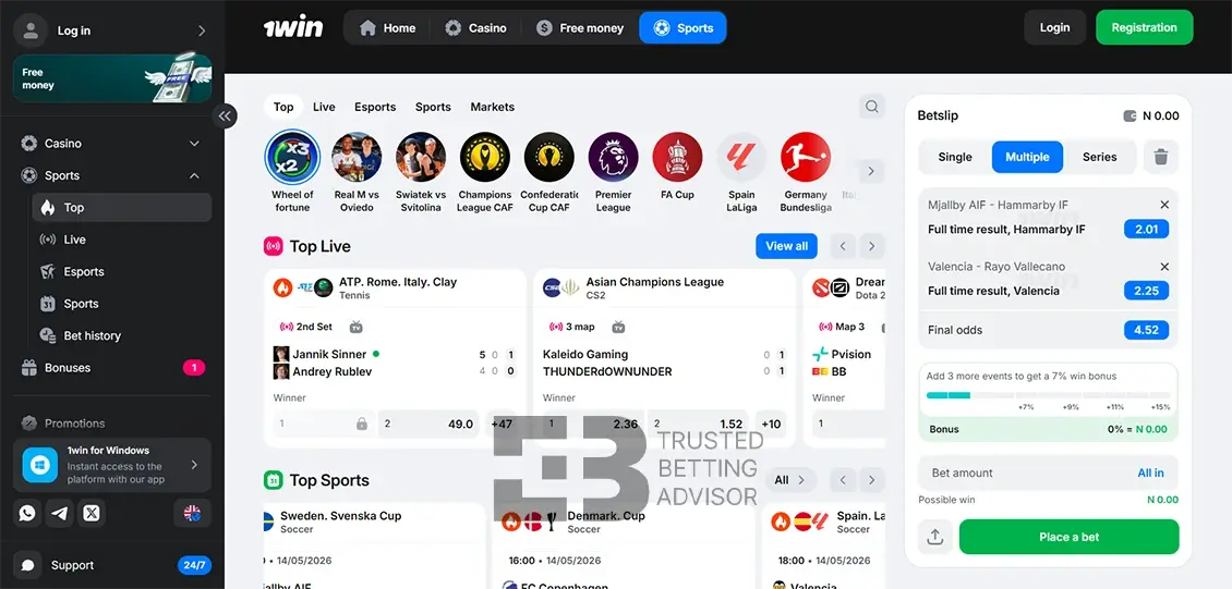 1Win Sports Betting Nigeria