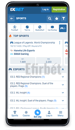 1xBet Android App Esports