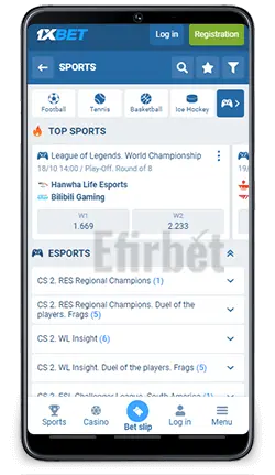 1xBet Android App Esports