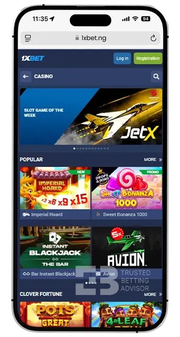 1xBet App Casino Games iOS Nigeria