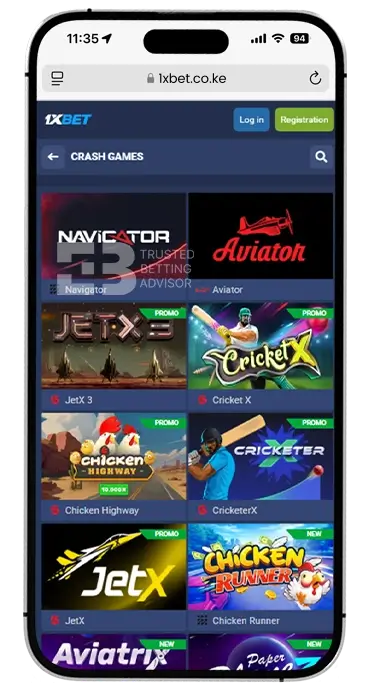 1xBet App Kenya Crash Games iOS
