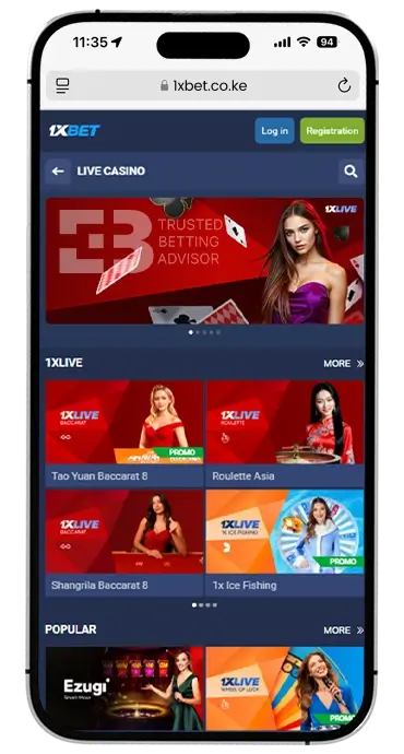 1xBet App Kenya Live Casino iOS