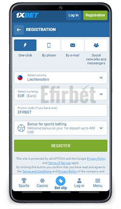 1xBet App Registration
