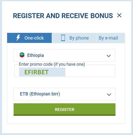 1xbet Bonus Code Ethiopia