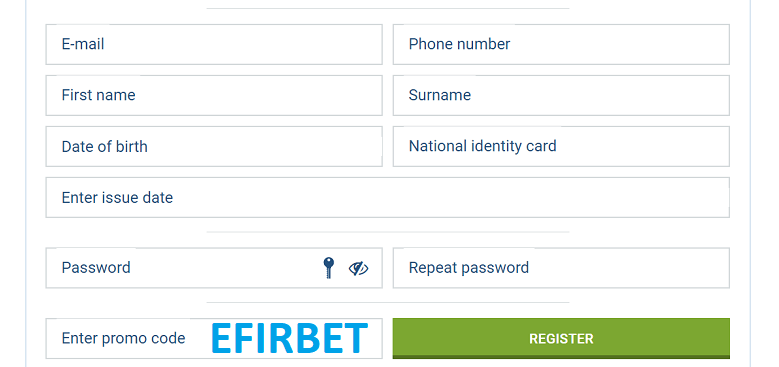 1xBet registration with e-mail