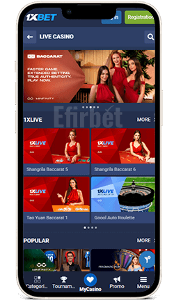 1xBet iOS Live Casino