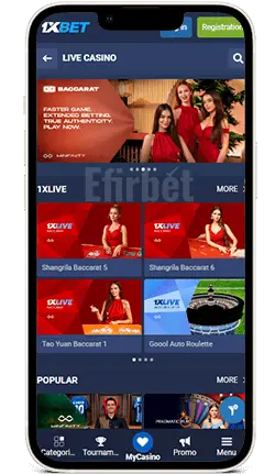 1xBet iOS Live Casino