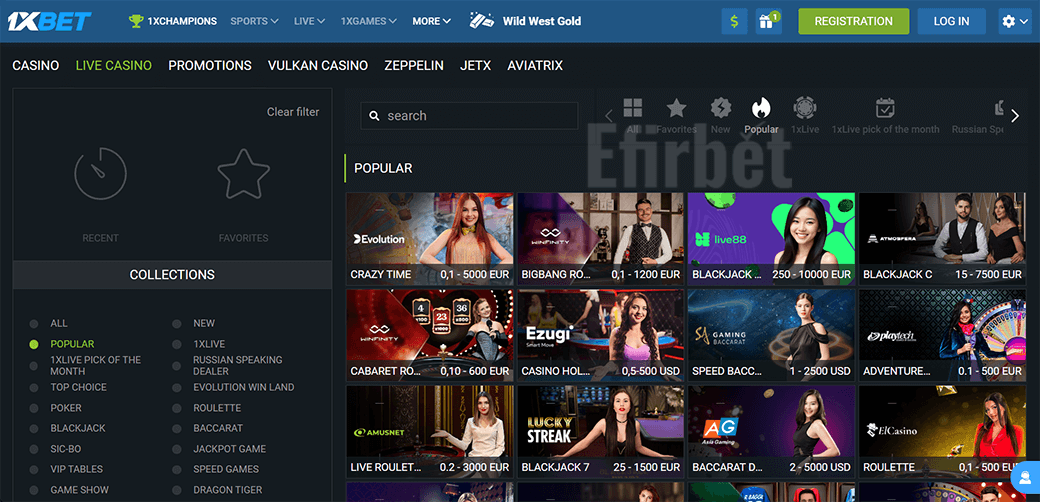 1xBet Live Casino
