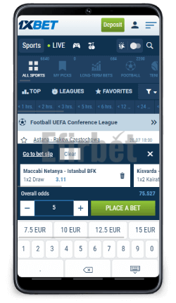 1xBet mobile betting