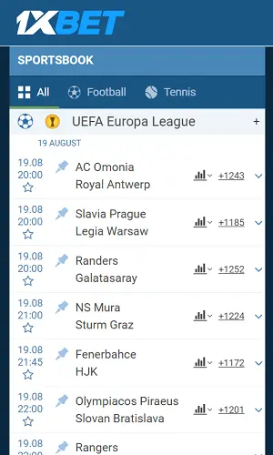 1xBet mobile screenshot