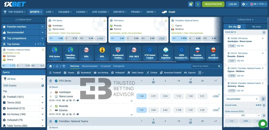 1xBet Sports Betting Kenya