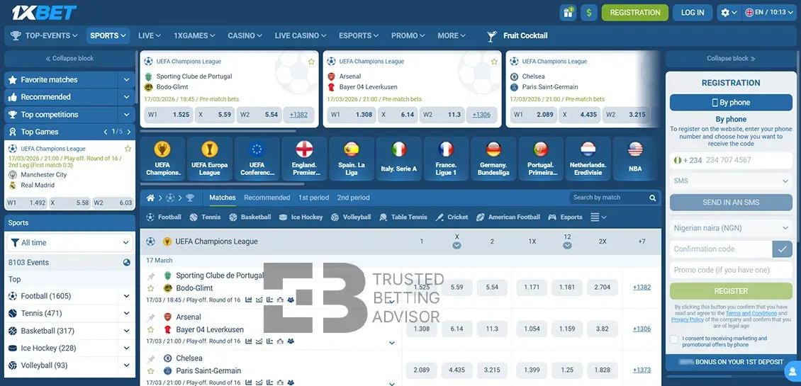 1xBet Sports Betting Nigeria