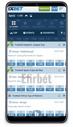 1xBet Android Sportsbook