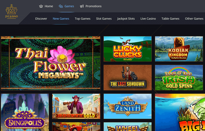 21 casino desktop screenshot