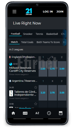 21.co.uk Android app sportsbook