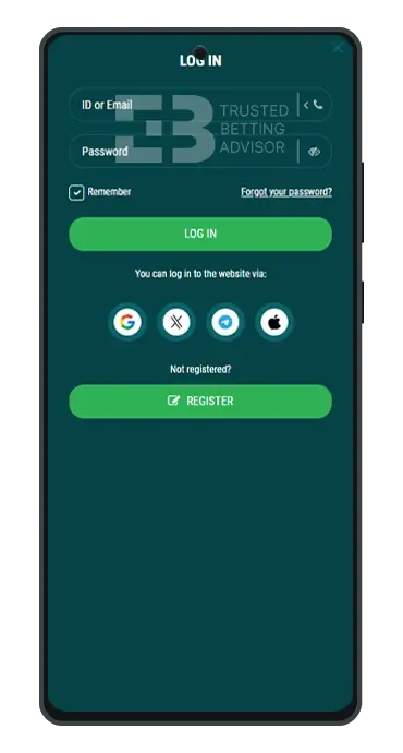 22Bet Nigeria App Login Form Android