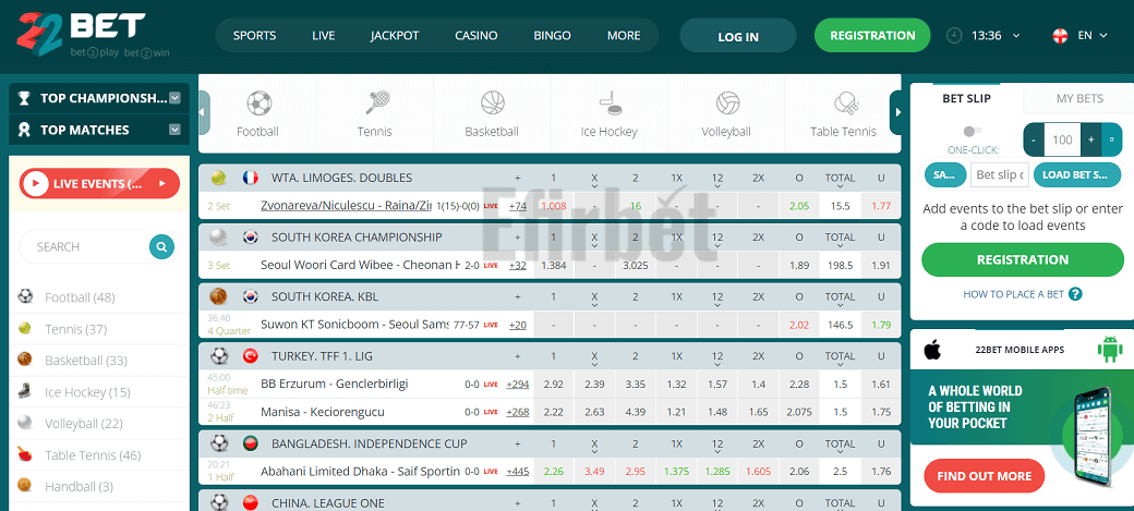 22Bet Indonesia bookmaker