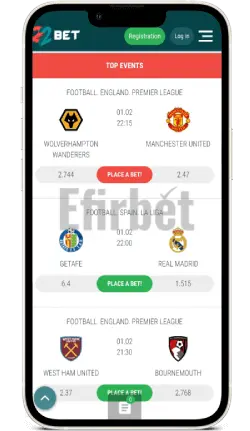22bet app for ios sports