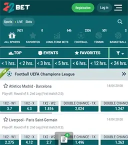 22Bet Nigeria Mobile Screenshot