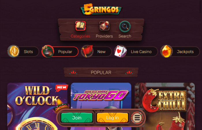 5Gringos casino screenshot