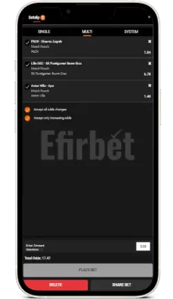 888 Bet TZ App for iOS - Betslip
