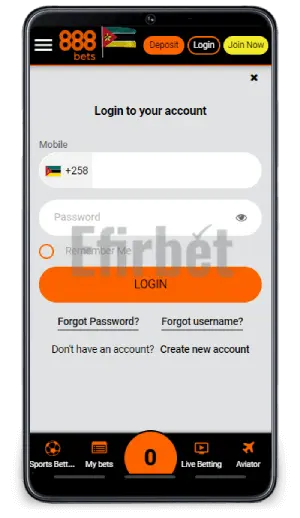 888Bets app login register