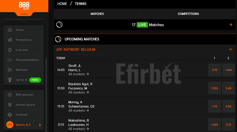 888sport tennis betting