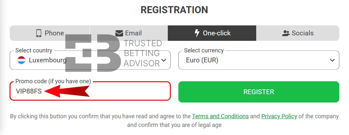 888starz Bonus Code Field