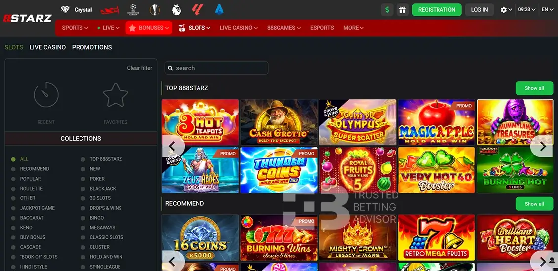 888starz Casino Games