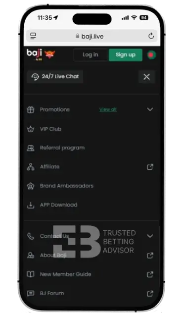 Bajilive mobile app for iOS