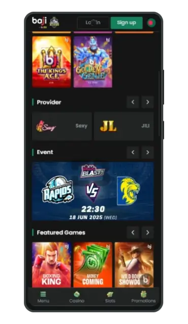 Bajilive Mobile App Screenshot
