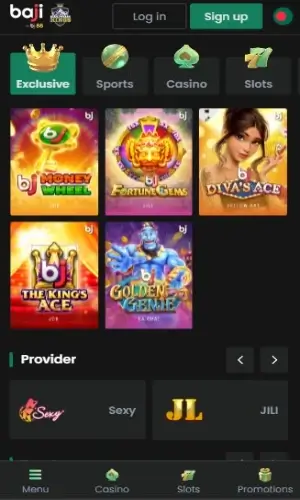Bajilive mobile version screenshot