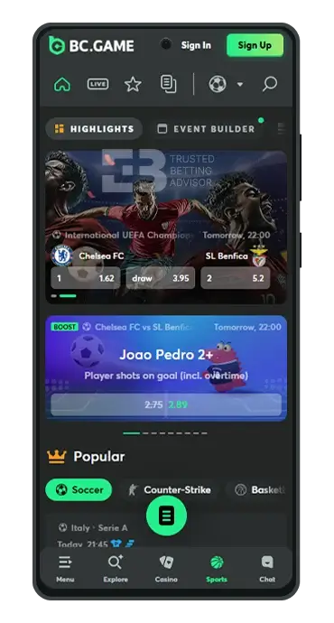 BC Game App Android Sports Betting