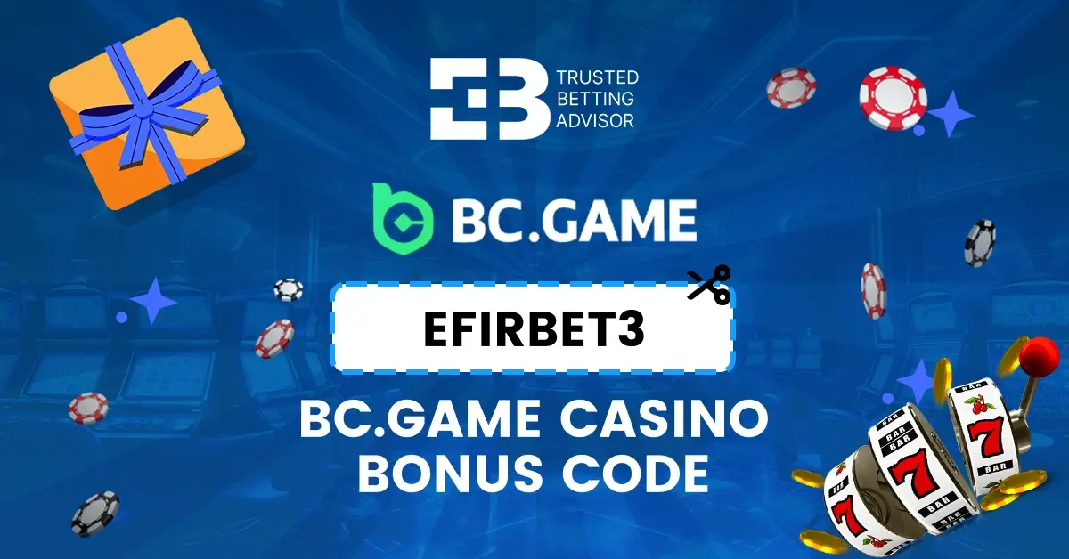 Interfața BC Game cu highlight pe cod bonus