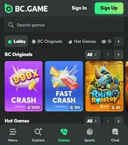 BC Game Casino Mobile Screenshot