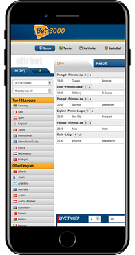 Bet3000 mobile app for iPhone