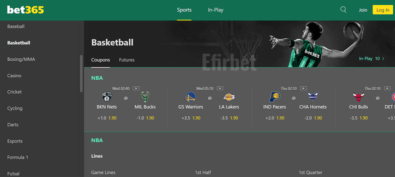 Bet365 basketball betting