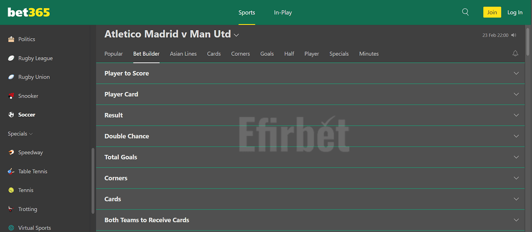 Bet365 bet builder