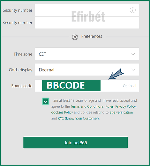 Bet365 bonus code enter