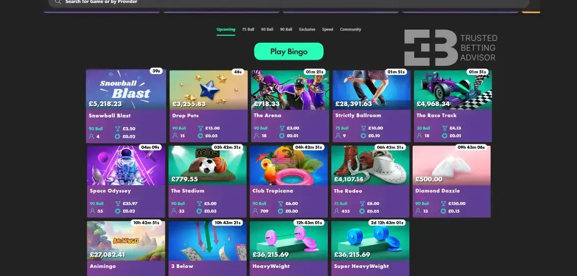 Bet365 Bingo Section