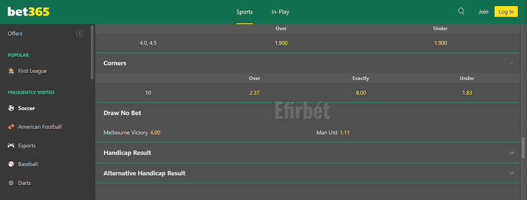 Bet365 Draw no Bet